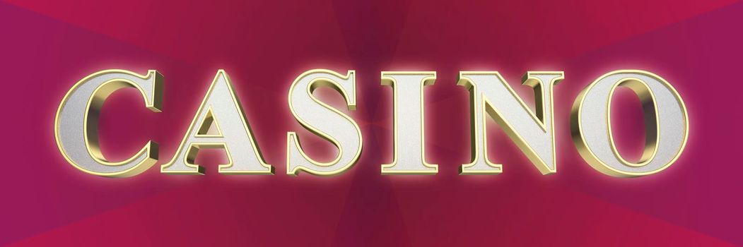 Casino banner with 3d golden letters