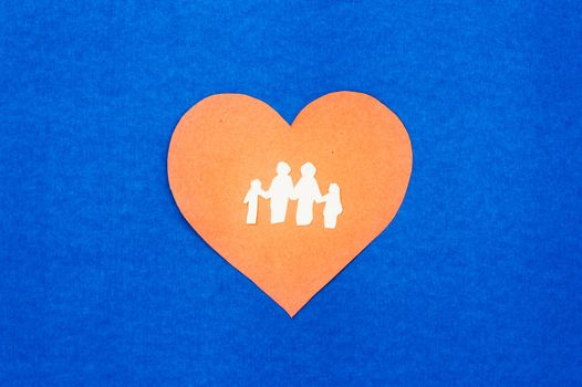 Lgbt lesbian family concept. Happy family on love heart sign on blue background. Design Element.