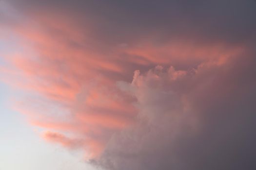 Evening sky with pastel-colored clouds