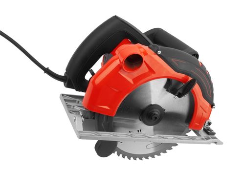 Power tools, circular saw isolated on a white background