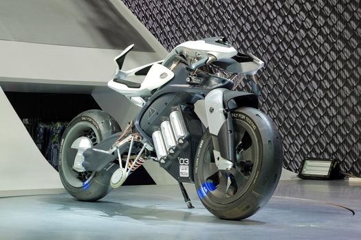 Nonthaburi-Thailand APR 2 2018: YAMAHA MOTODROID, a motorcycle concept show on display at The 39th Bangkok International Motor Show 2018 on MAR 28-8 APR 2018 at IMPACT Challenger Muang Thong Thani