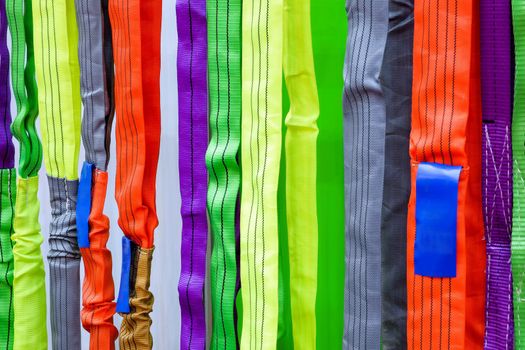 Multicolored of safety sling, Sling for industrial use during safety on industrial factory, construction and logistics