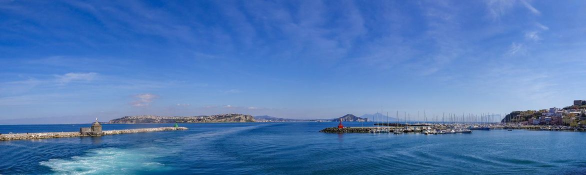 Daylight view of beautiful Procida in sunny summer day, Procida Island, Italy, High quality photo