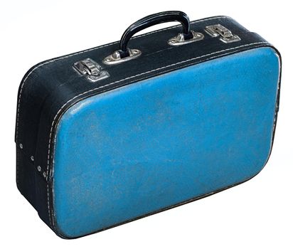Old black-blue bsggage case from sixties.