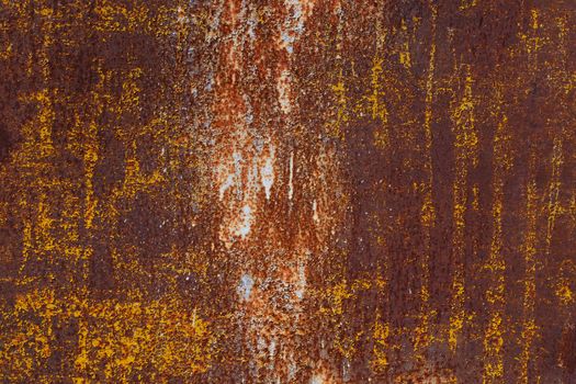 flat dry orange rusted iron surface close-up background and texture