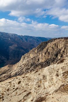 Sulak canyon is one of the deepest canyons in the world and the deepest in Europe. Natural landmark of Dagestan, Russia. Dagestan canyon in mountains Dubki