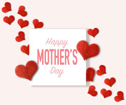 Mother's Day message with heart. card. Banner.