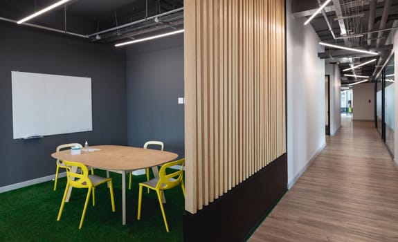 Interior of empty meeting room in modern office. modern office of a creative design business.