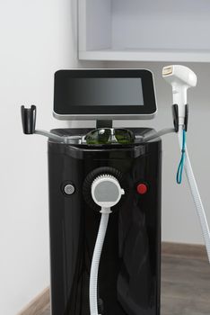 Close-up photo of modern equipment for laser hair removal in a beauty salon. Beauty salon and cosmetology