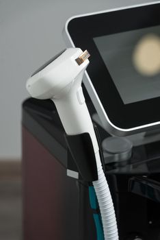 Close-up photo of modern equipment for laser hair removal in a beauty salon. Beauty salon and cosmetology