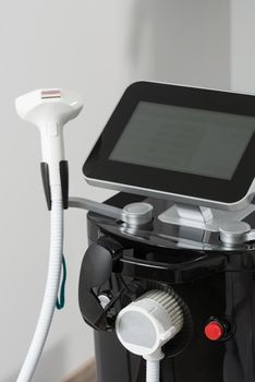 Close-up photo of modern equipment for laser hair removal in a beauty salon. Beauty salon and cosmetology