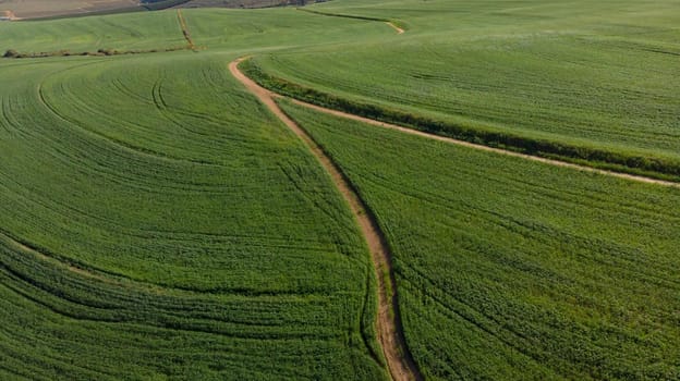 General view of countryside landscape with. environment, sustainability, ecology, renewable energy, global warming and climate change awareness.