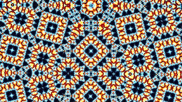 Abstract multicolored kaleidoscope background with a symmetrical pattern.