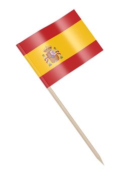 Spain flag toothpick, isolated on white background
