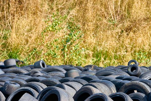 a pile of used rubber on the ground