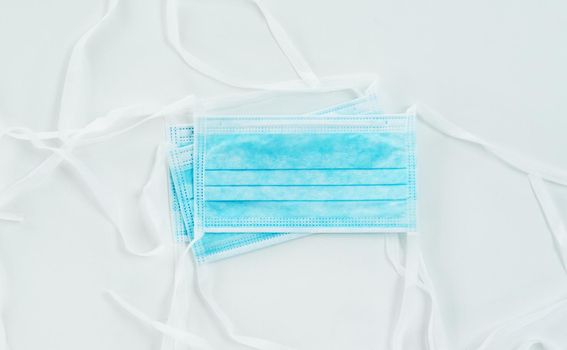 Shot of surgical masks against a white background.