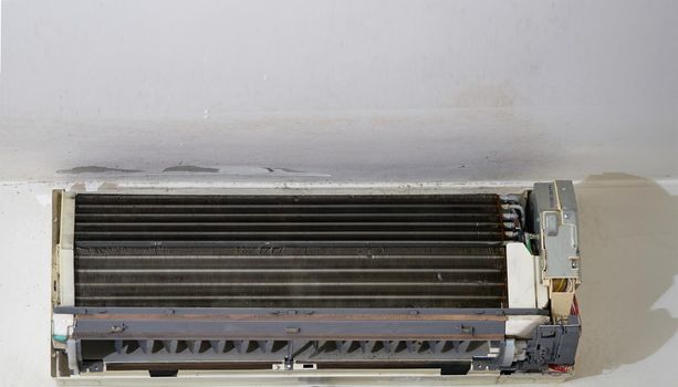 Air condition inside by disassemble part for check and maintainance