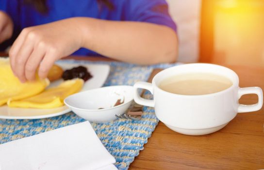 mushroom soup on table in breakfast