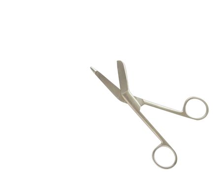Gauze cutter or scissors in isolated white background,oprend