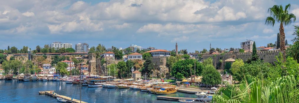 Antalya, Turkey 19.07.2021. Roman harbor in the old city of Antalya, Turkey, on a sunny summer day
