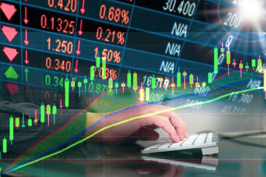 finance stock board with graph market volatility