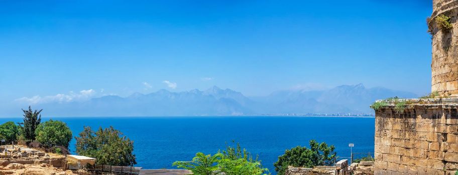 Mediterranean Sea off the coast of Antalya in Turkey on a sunny summer day