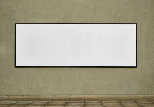 Shot of a blank poster with space to add your own text.