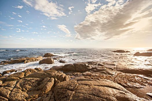 A rocky but scenic coastline.