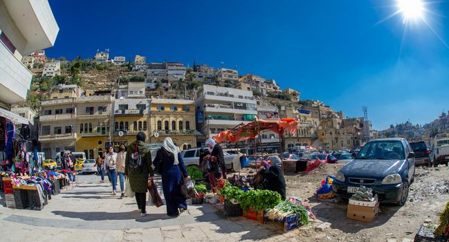 Vegetable market in As-Salt in Jordan very crowded and very cheap 22 November 2022