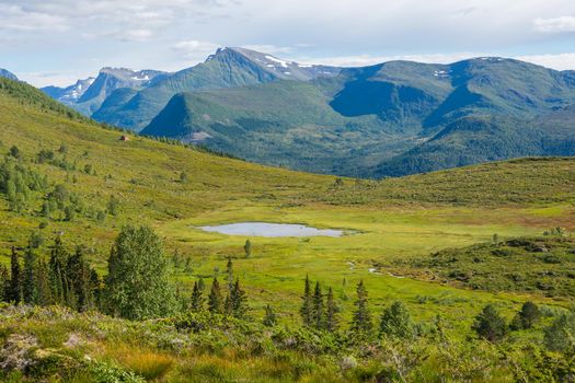 Beautiful Mountain Landscape in Volda, Norway during summer