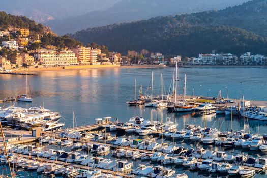 Port de Soller at sunset, Majorca