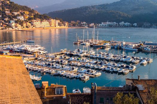 Port de Soller at sunset, Majorca