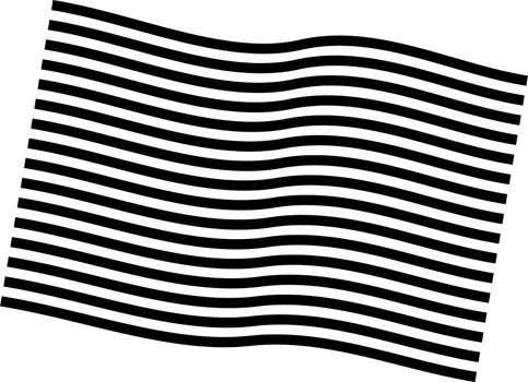 Curved wave lines in black and white on a white background