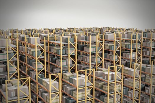 3d illustration of a storage rack isolated on white background