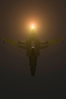 3d illustration of a  modern spaceship fighter 