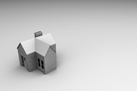 simple house isolated on white background 3d illustration 
