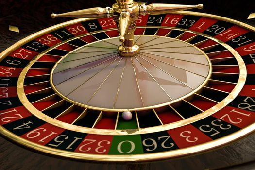 wooden roulette wheel 3d illustration