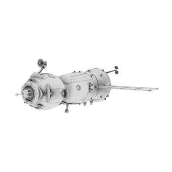 old satellite isolated on white 3d illustration