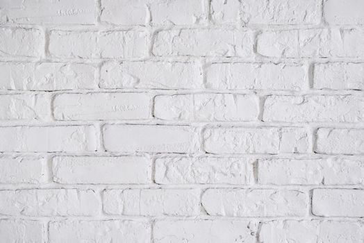 White wall background, close up. Abstract brick texture