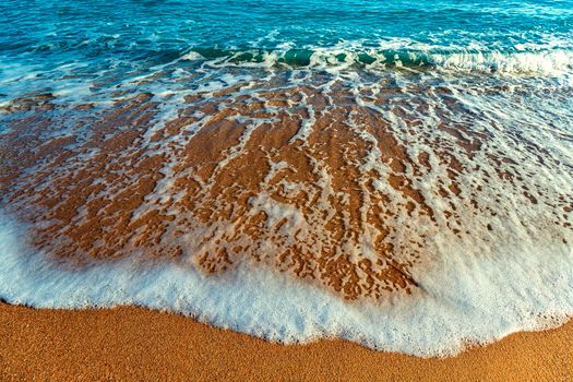 Beautiful wave pattern at sunset