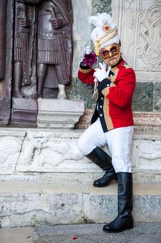 VENICE, ITALY - Febrary 22 2020: The masks of the Venice carnival 2020