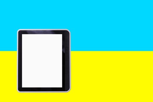 flag of ukraine white tablet.