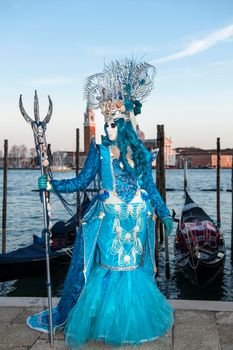 VENICE, ITALY - Febrary 21 2020: The masks of the Venice carnival 2020