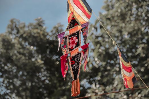 Colorful khmer lantern decoration during the Cambodian New Year or Choul Chnam Thmey