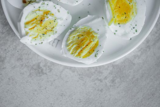 Soft Boiled Eggs on white plate