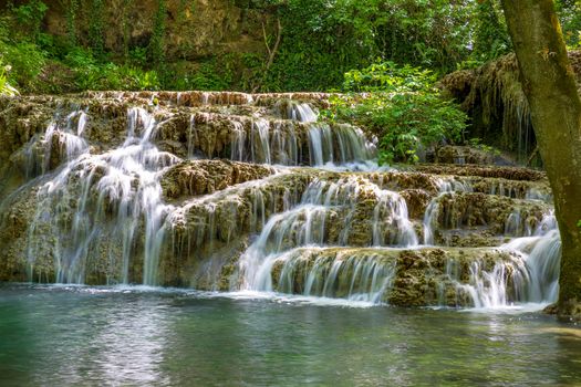 Cascade waterfalls. Krushuna falls in Bulgaria near the village of Krushuna, Letnitsa.