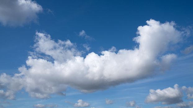 View to sky with cumulus clouds