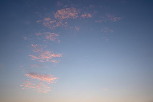Evening sky with pastel-colored clouds
