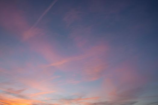 Evening sky with pastel-colored clouds