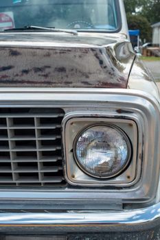rusting ald classic truck at classic car show